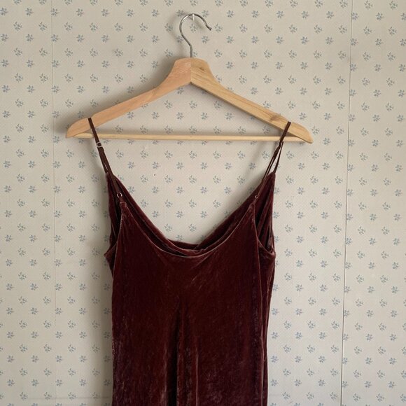 Aritzia Wilfred Spritz dress Pink Truffle Velvet Silk Midi Dress Size S - Picture 5 of 9